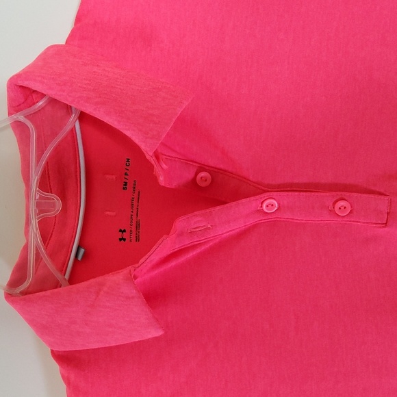 Under Armor Women's Pink Polo Shirt Size S/P - Picture 3 of 6
